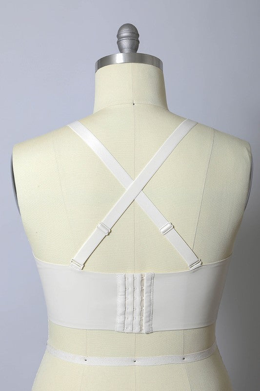 Faux Leather Longline Bralette