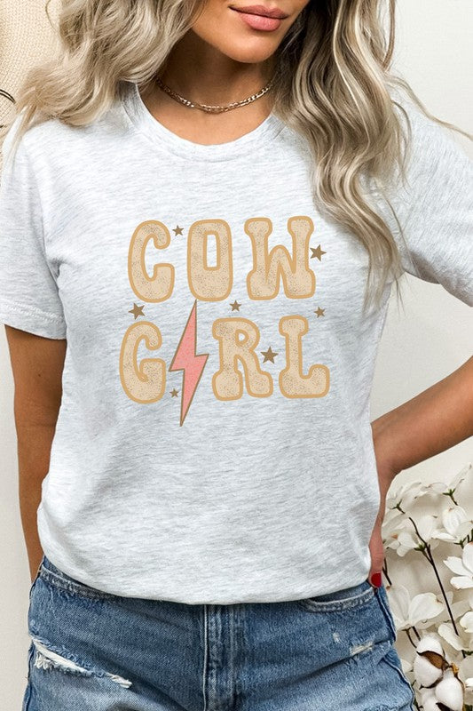 Cowgirl Star Lightning Bolt Western Graphic Tee