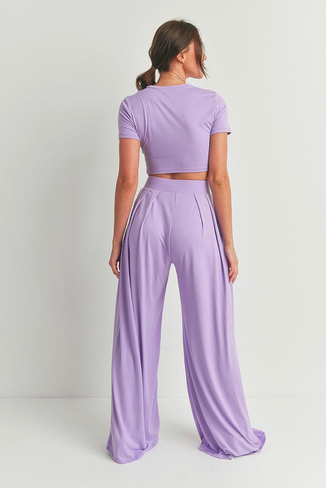 Crop-Top and Wide Leg Palazzo Pants set