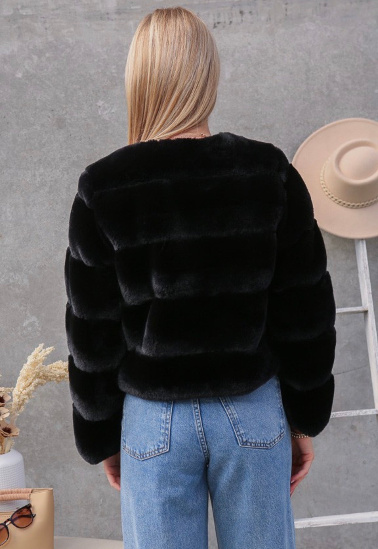 Faux Fur Open Jacket