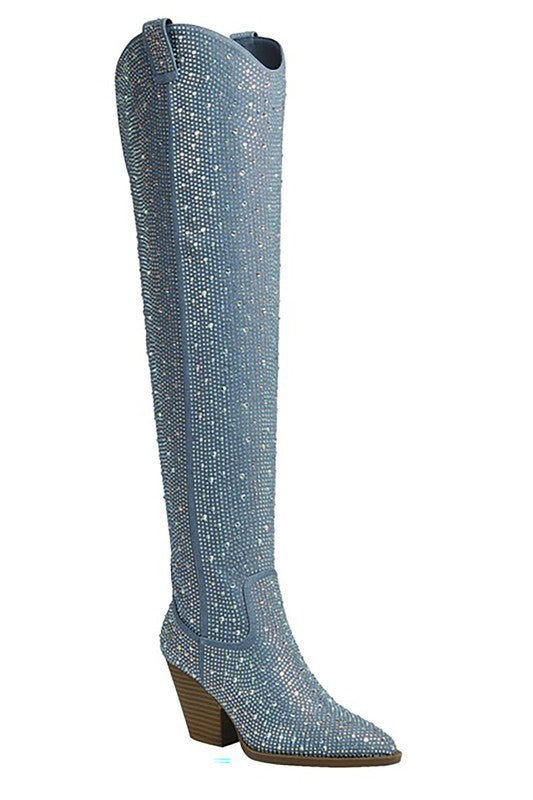 River Rhinestone, Western Boots