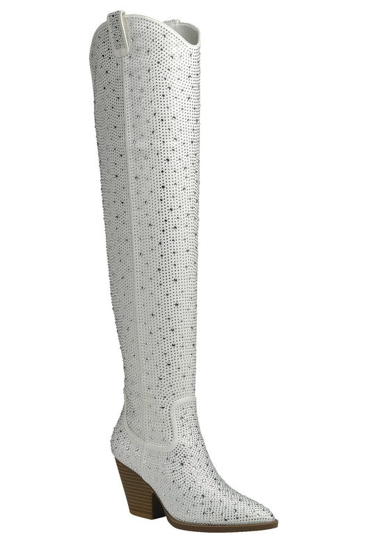 River Rhinestone, Western Boots